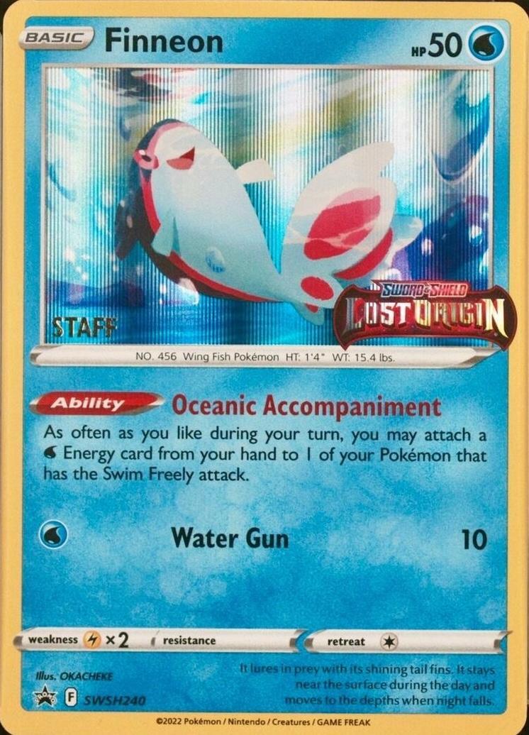 Finneon (SWSH240) (Prerelease Staff) [Sword & Shield: Black Star Promos] | Exor Games Truro