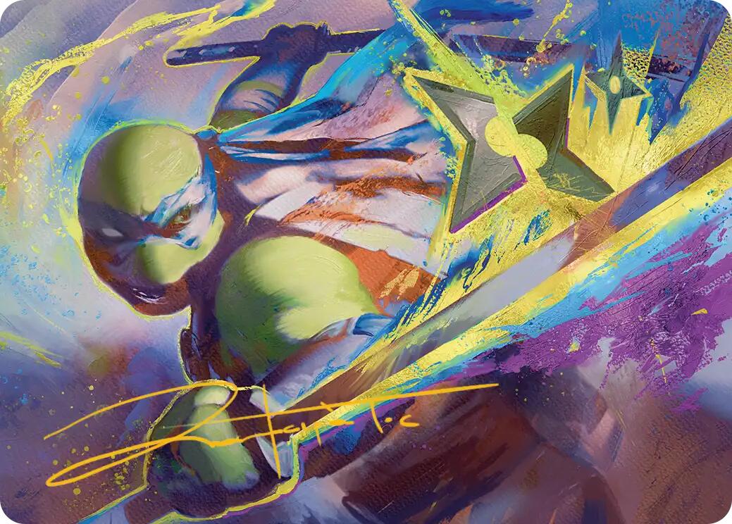 Leonardo's Technique Art Card (Gold-Stamped Signature) [Teenage Mutant Ninja Turtles Art Series] | Exor Games Truro