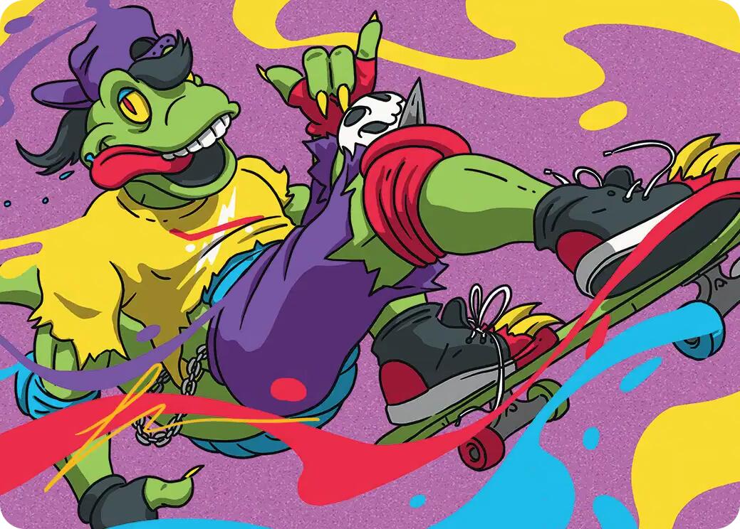 Mondo Gecko Art Card (Gold-Stamped Signature) [Teenage Mutant Ninja Turtles Art Series] | Exor Games Truro