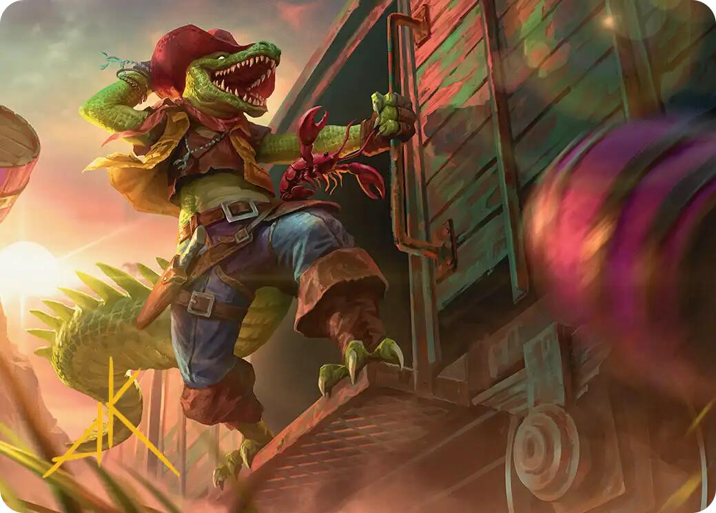 Leatherhead, Iron Gator Art Card (Gold-Stamped Signature) [Teenage Mutant Ninja Turtles Art Series] | Exor Games Truro
