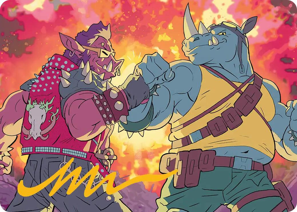 Bebop & Rocksteady Art Card (Gold-Stamped Signature) [Teenage Mutant Ninja Turtles Art Series] | Exor Games Truro