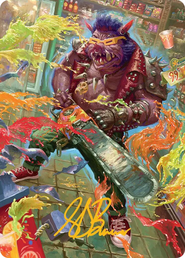 Bebop, Porcine Punk Art Card (Gold-Stamped Signature) [Teenage Mutant Ninja Turtles Art Series] | Exor Games Truro