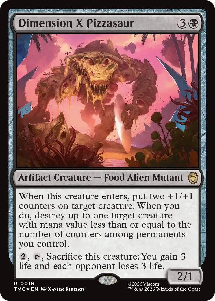 Dimension X Pizzasaur (Surge Foil) [Teenage Mutant Ninja Turtles Commander] | Exor Games Truro