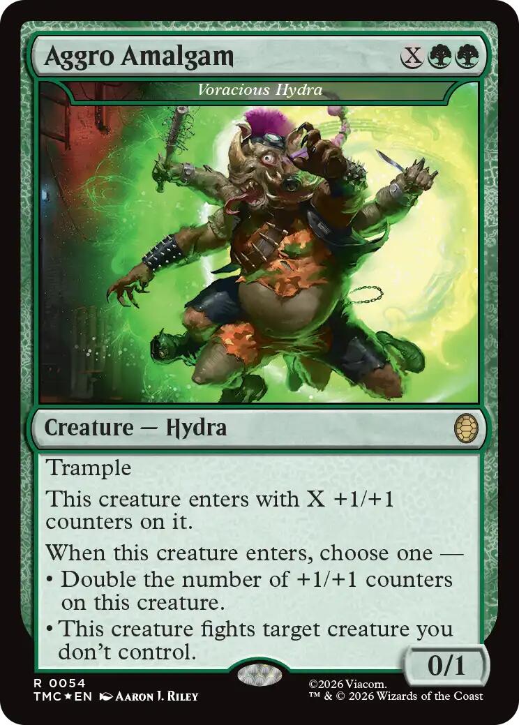 Aggro Amalgam - Voracious Hydra (Surge Foil) [Teenage Mutant Ninja Turtles Commander] | Exor Games Truro