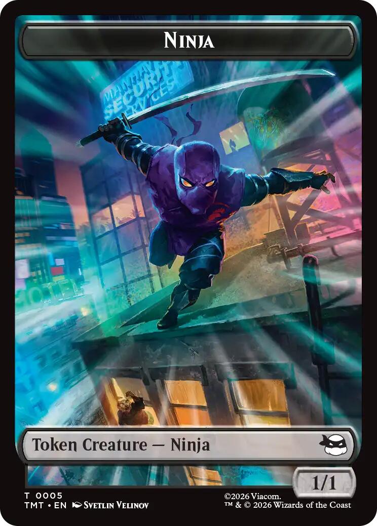 Ninja // Food Double-Sided Token [Teenage Mutant Ninja Turtles Tokens] | Exor Games Truro