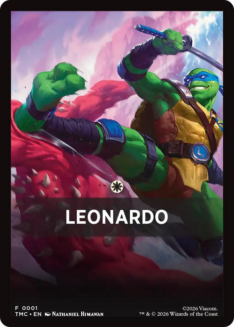 Leonardo Theme Card [Teenage Mutant Ninja Turtles Commander Tokens] | Exor Games Truro