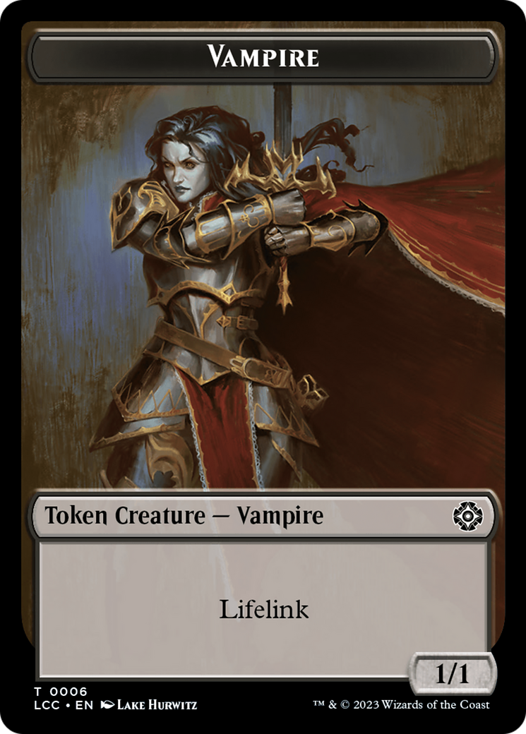 Vampire (0006) // Vampire Demon Double-Sided Token [The Lost Caverns of Ixalan Commander Tokens] | Exor Games Truro