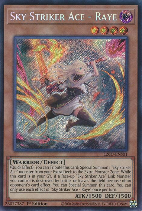 Sky Striker Ace - Raye (Alternate Art) (Secret Rare) [L26D-ENS01] Secret Rare | Exor Games Truro