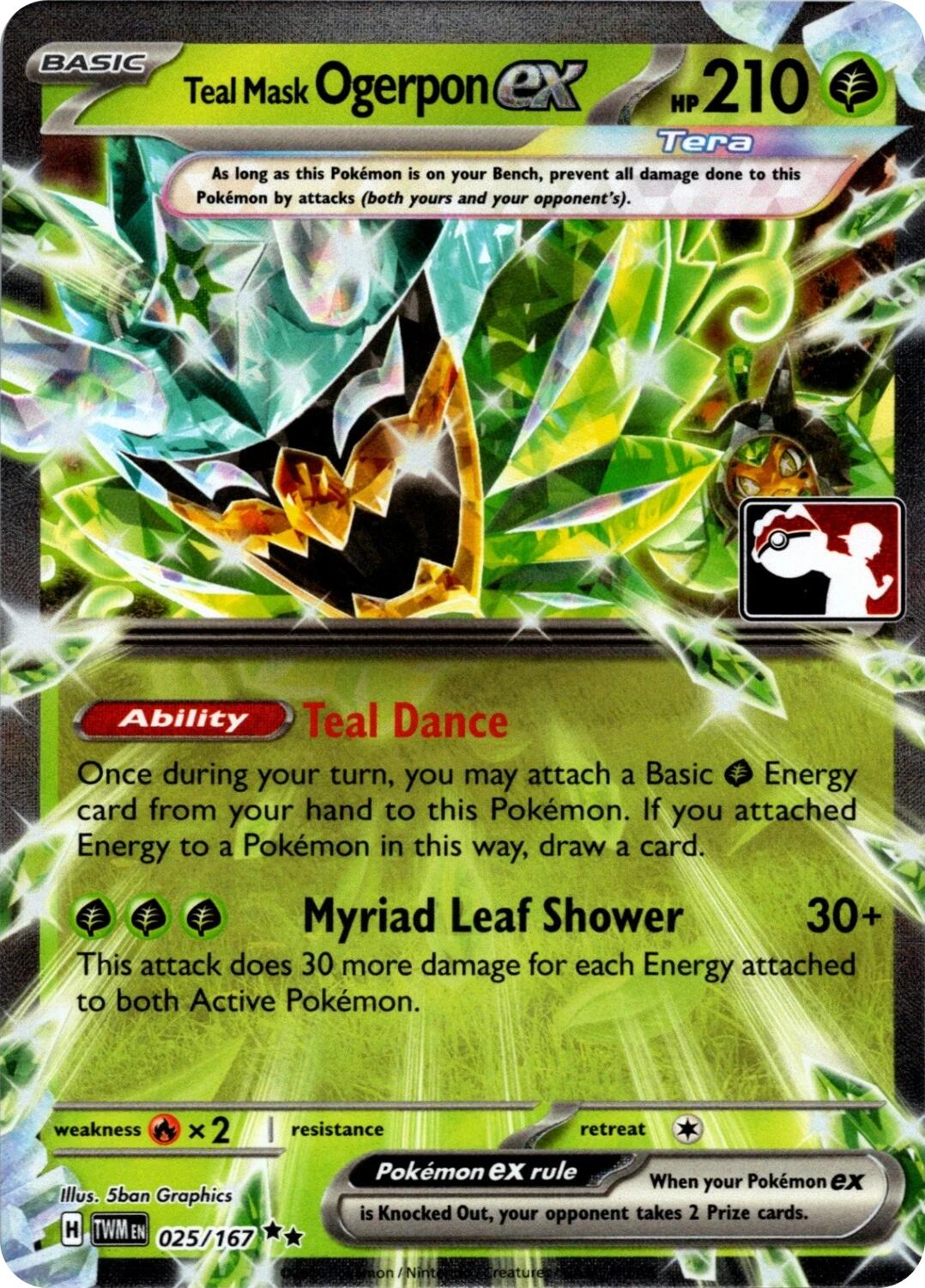Teal Mask Ogerpon ex (025/167) (Prize Pack Series 7) [Prize Pack Series Seven] | Exor Games Truro