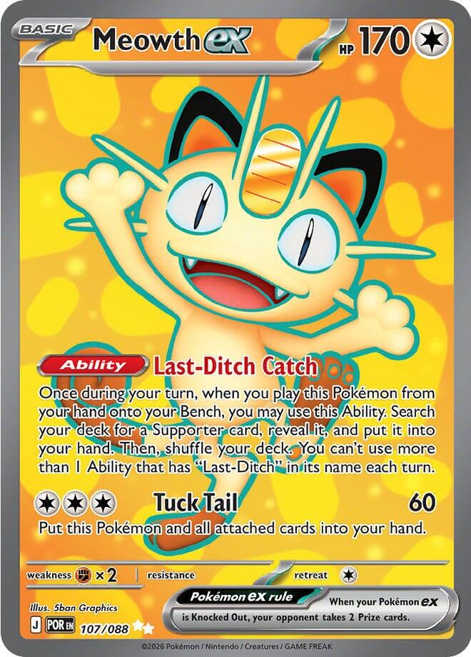 Meowth ex (107/088) [Mega Evolution: Perfect Order] | Exor Games Truro