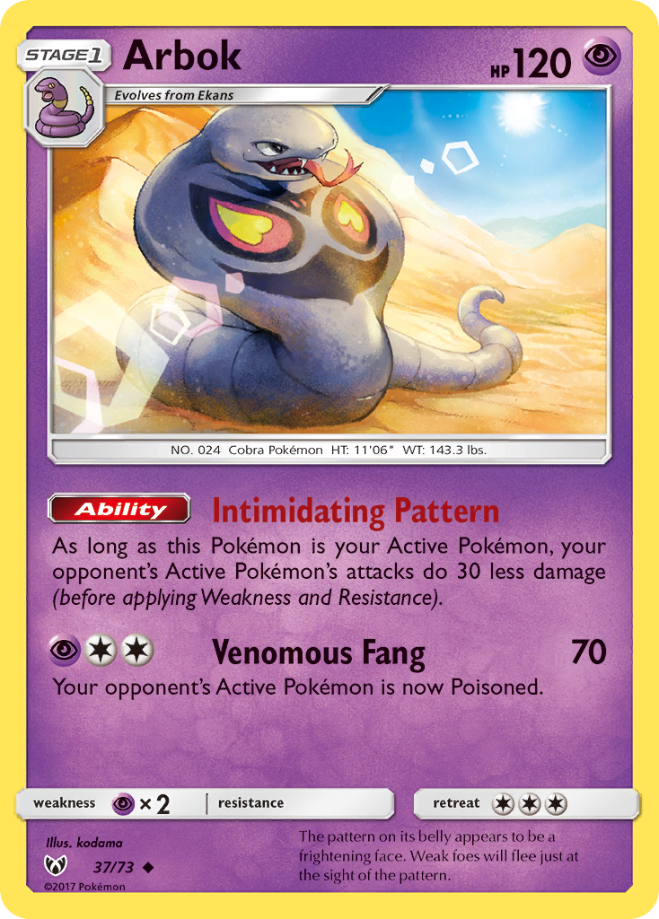 Arbok (37/73) [Sun & Moon: Shining Legends] | Exor Games Truro