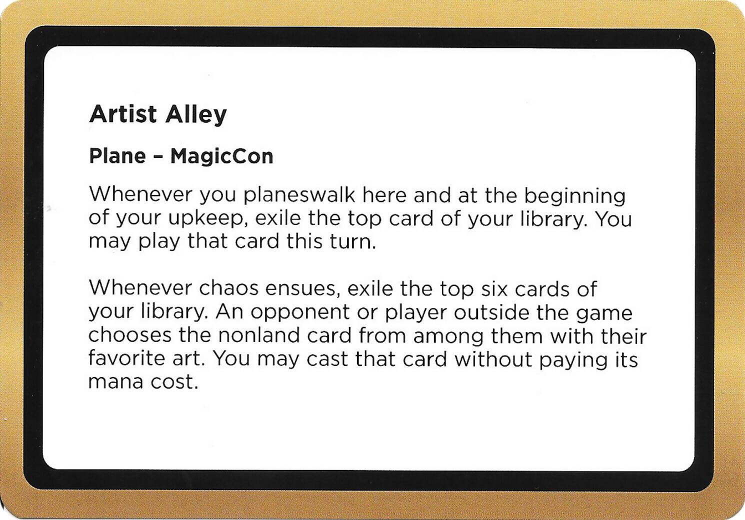 Artist Alley (Black Lotus Unknown Planechase) [Oversize Cards] | Exor Games Truro