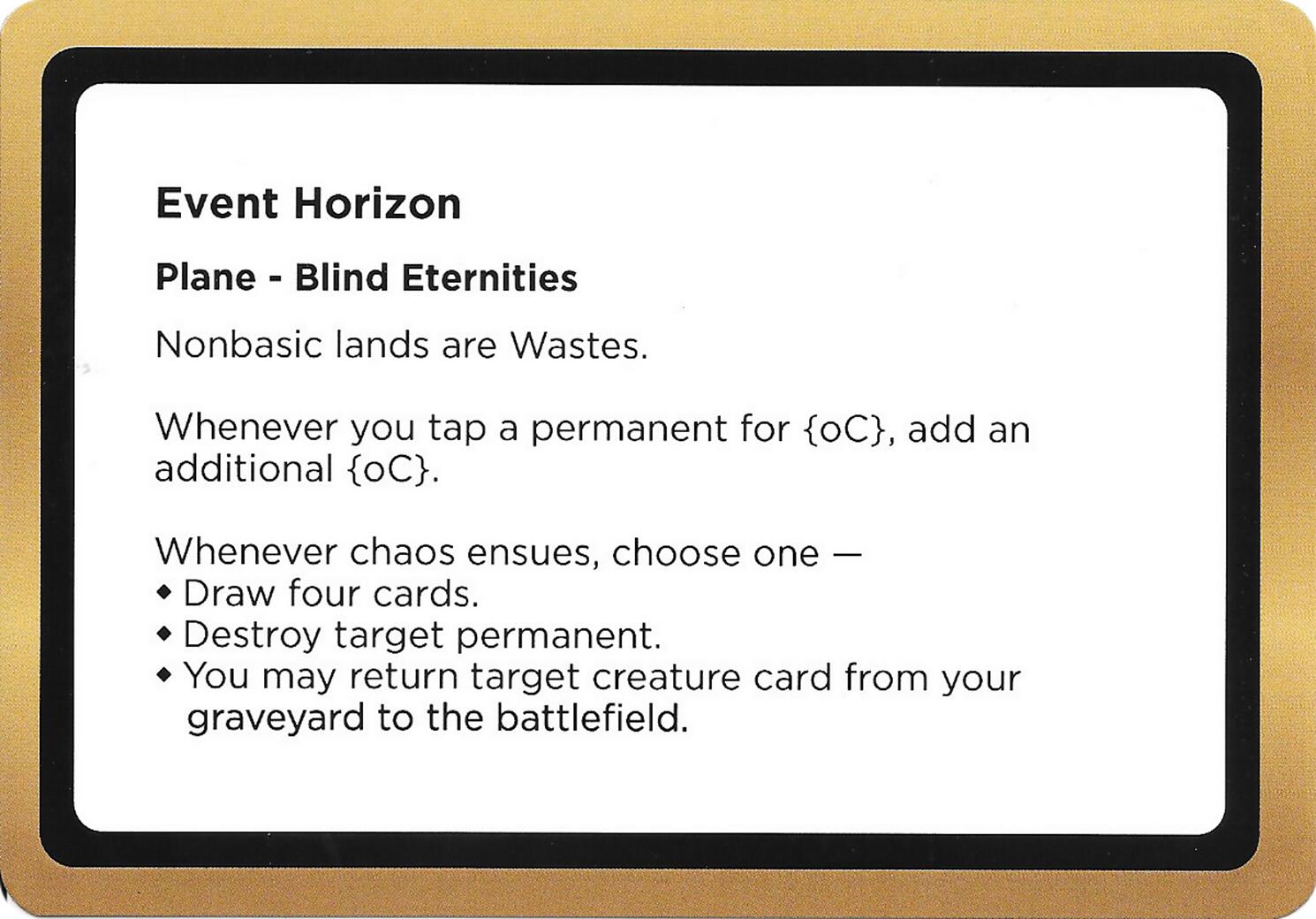 Event Horizon (Black Lotus Unknown Planechase) [Oversize Cards] | Exor Games Truro