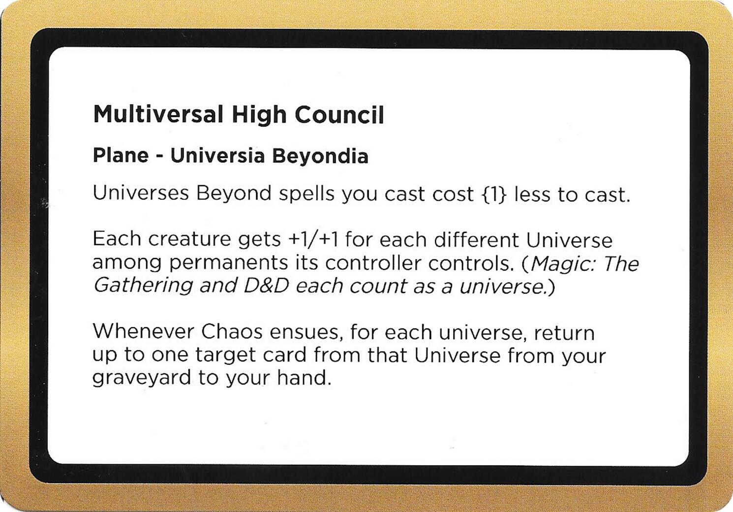 Multiversal High Council (Black Lotus Unknown Planechase) [Oversize Cards] | Exor Games Truro