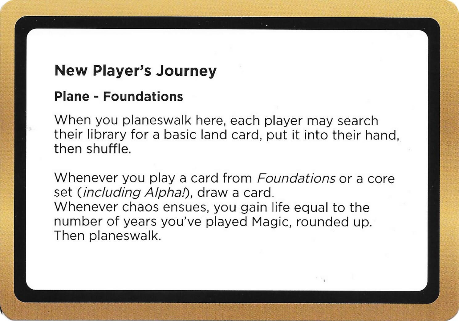 New Player's Journey (Black Lotus Unknown Planechase) [Oversize Cards] | Exor Games Truro