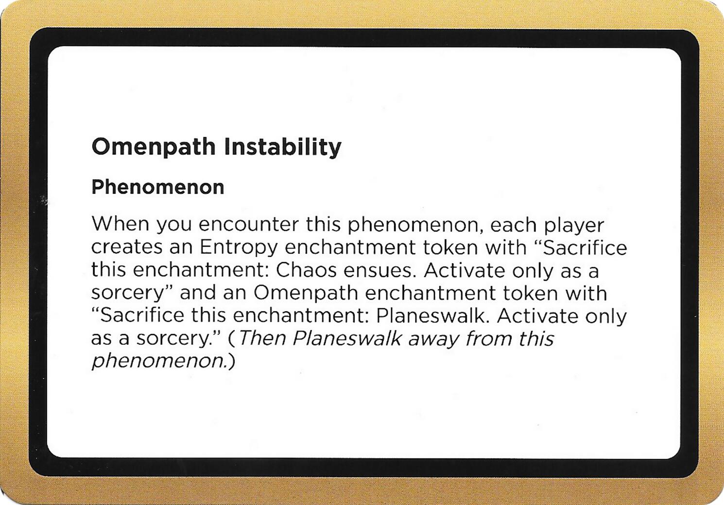 Omenpath Instability (Black Lotus Unknown Planechase) [Oversize Cards] | Exor Games Truro