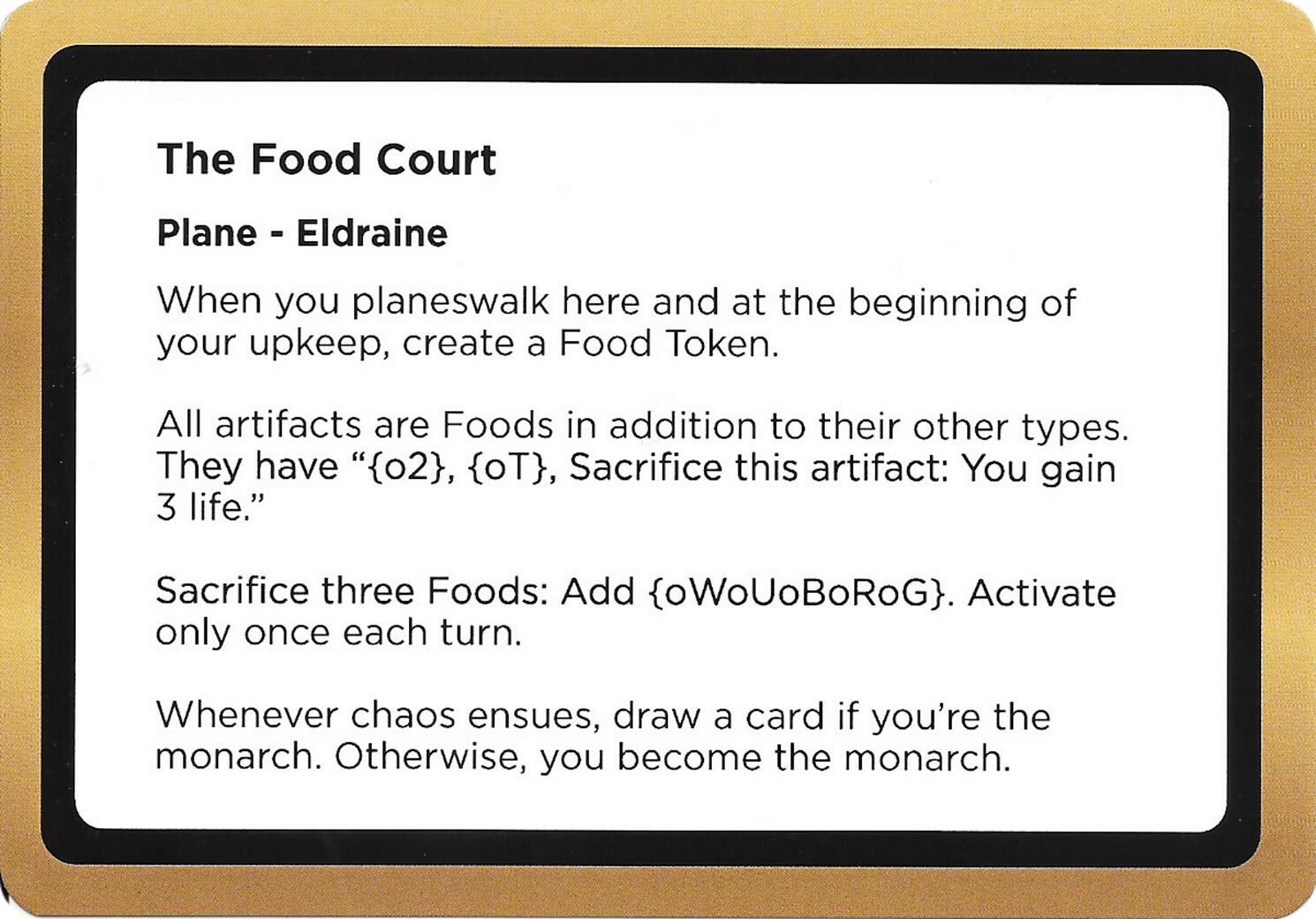 The Food Court (Black Lotus Unknown Planechase) [Oversize Cards] | Exor Games Truro