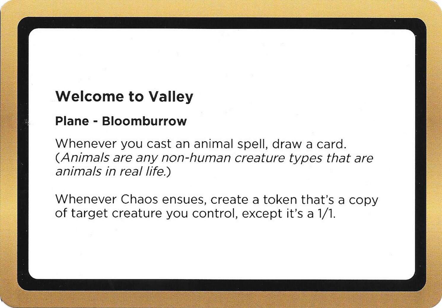 Welcome to Valley (Black Lotus Unknown Planechase) [Oversize Cards] | Exor Games Truro