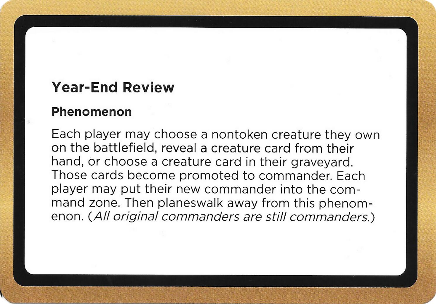 Year-End Review (Black Lotus Unknown Planechase) [Oversize Cards] | Exor Games Truro