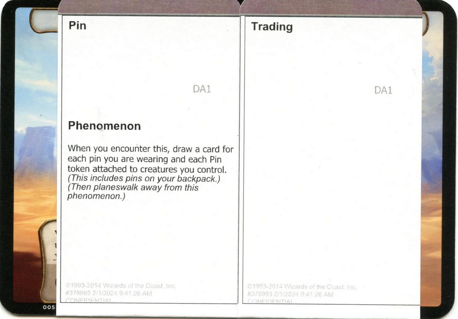 Pin Trading (Black Lotus Unknown Planechase) [Oversize Cards] | Exor Games Truro