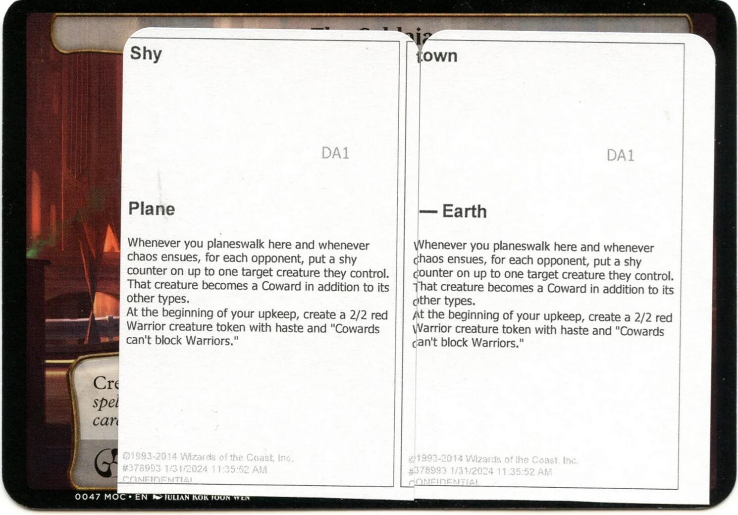 Shy Town (Black Lotus Unknown Planechase) [Oversize Cards] | Exor Games Truro