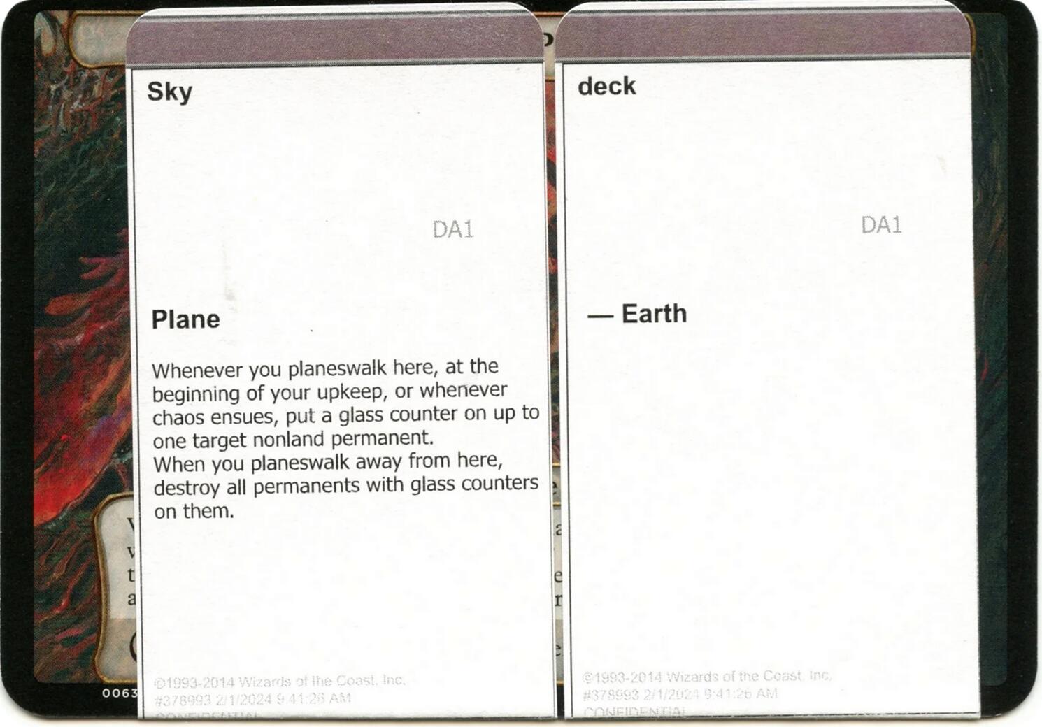 Sky Deck (Black Lotus Unknown Planechase) [Oversize Cards] | Exor Games Truro