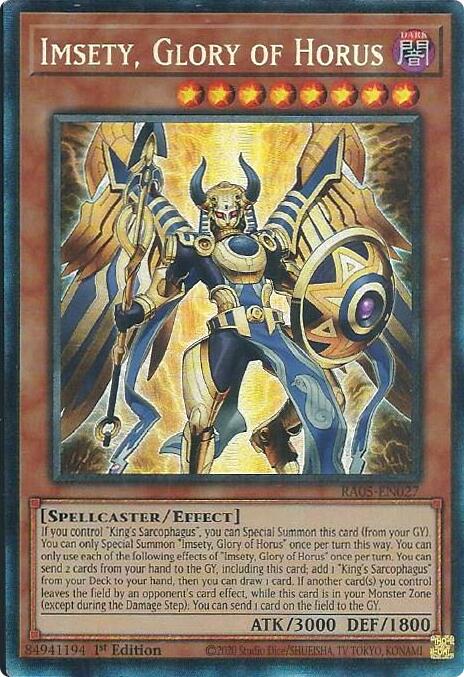 Imsety, Glory of Horus (Collector's Rare) [RA05-EN027] Collector's Rare | Exor Games Truro