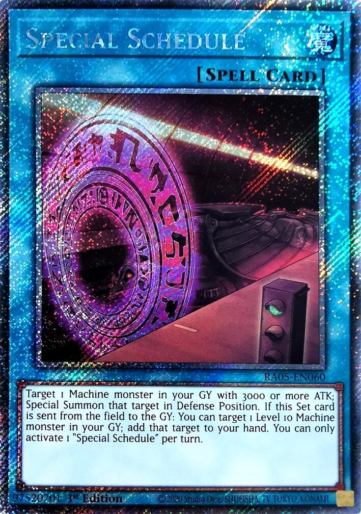Special Schedule (Platinum Secret Rare) [RA05-EN060] Platinum Secret Rare | Exor Games Truro