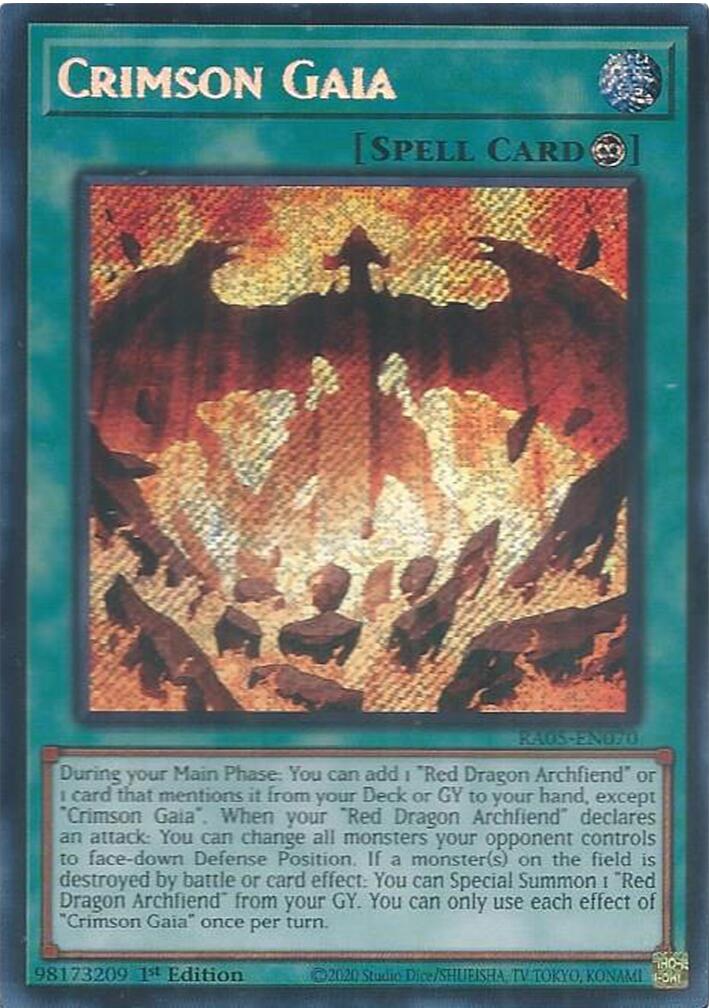 Crimson Gaia (Secret Rare) [RA05-EN070] Secret Rare | Exor Games Truro