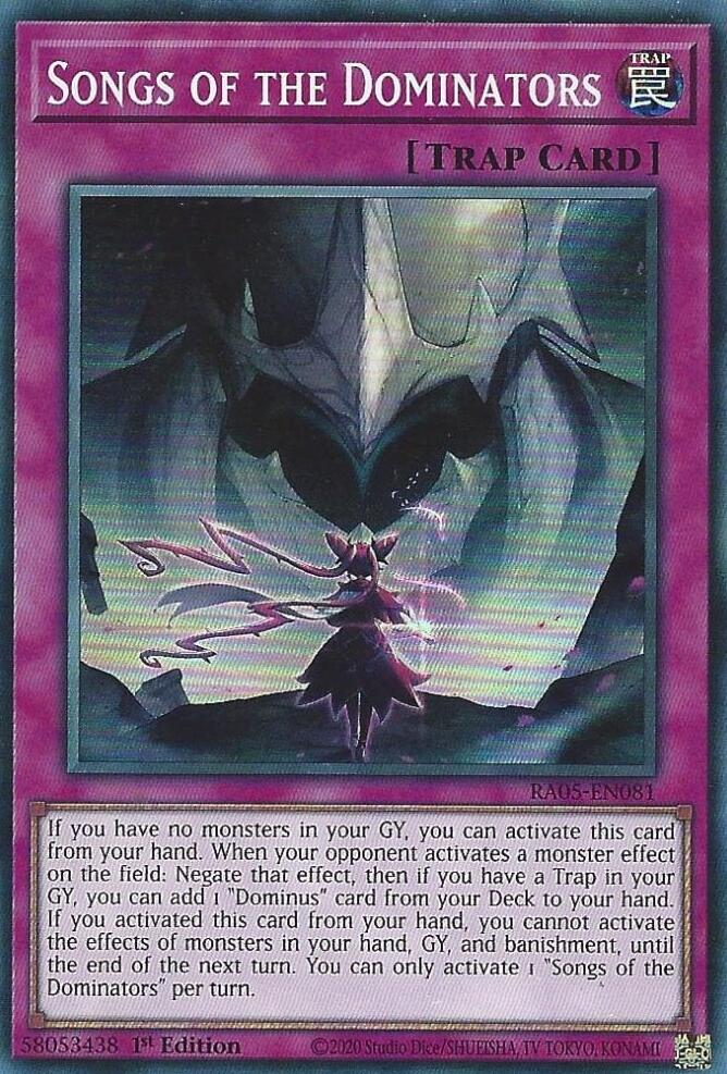 Songs of the Dominators [RA05-EN081] Super Rare | Exor Games Truro