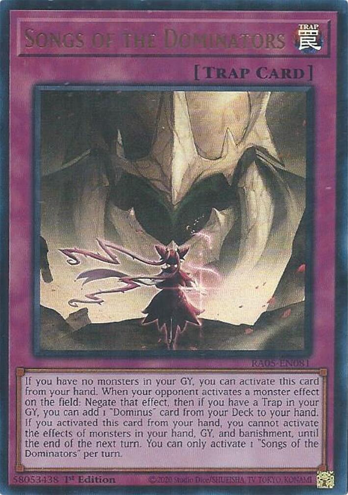 Songs of the Dominators (Ultra Rare) [RA05-EN081] Ultra Rare | Exor Games Truro