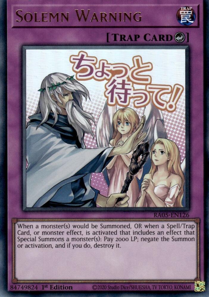 Solemn Warning [RA05-EN126] Ultra Rare | Exor Games Truro