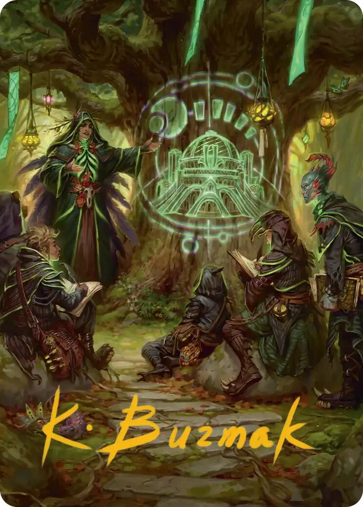 Sylvan Library Art Card (Gold-Stamped Signature) [Secrets of Strixhaven Art Series] | Exor Games Truro