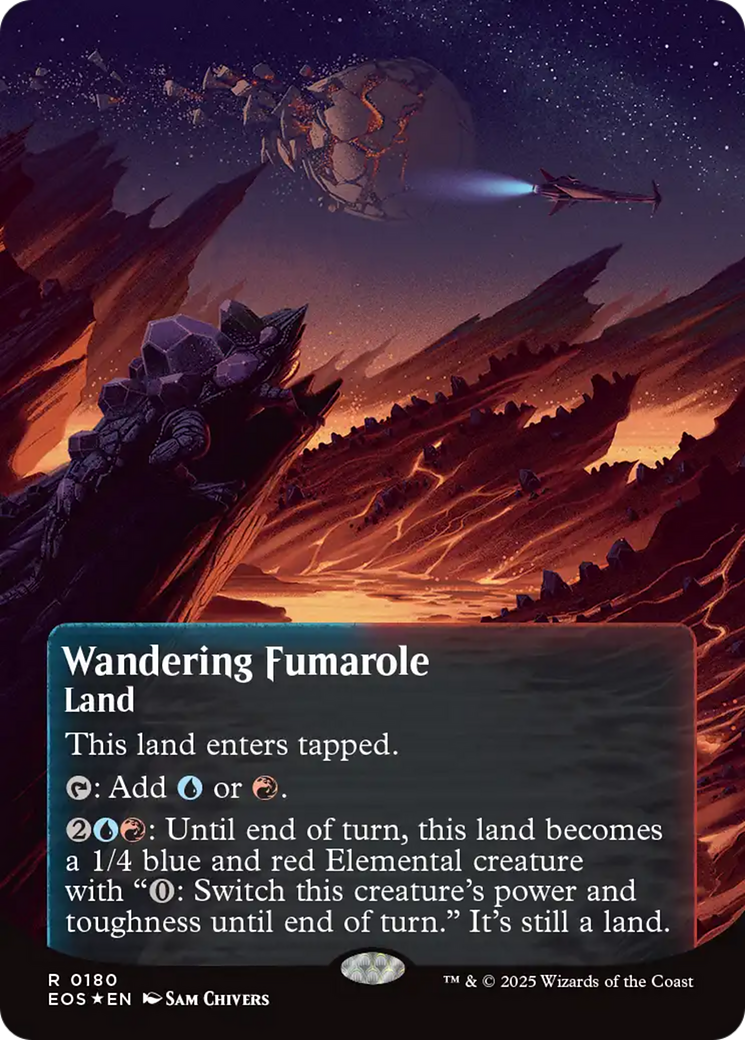 Wandering Fumarole (0180) (Borderless) (Galaxy Foil) [Edge of Eternities: Stellar Sights] | Exor Games Truro