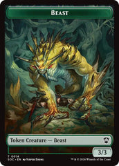 Beast // Fractal (0004) Double-Sided Token [Secrets of Strixhaven Commander Tokens] | Exor Games Truro
