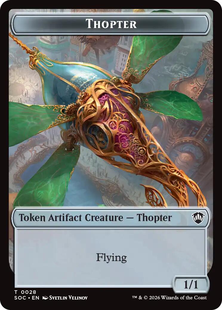 Thopter // Fractal (0004) Double-Sided Token [Secrets of Strixhaven Commander Tokens] | Exor Games Truro