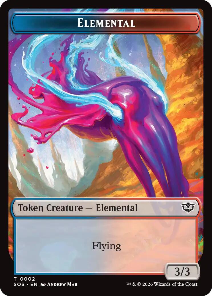 Dragon Illusion // Elemental (0002) Double-Sided Token [Secrets of Strixhaven Commander Tokens] | Exor Games Truro