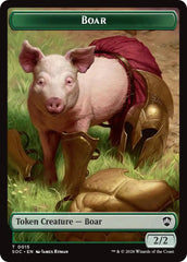 Boar // Fractal (0005) Double-Sided Token [Secrets of Strixhaven Commander Tokens] | Exor Games Truro
