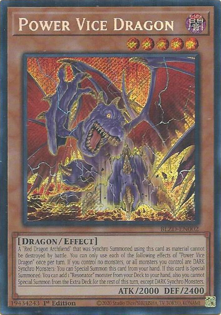 Power Vice Dragon [BLZD-EN002] Secret Rare | Exor Games Truro