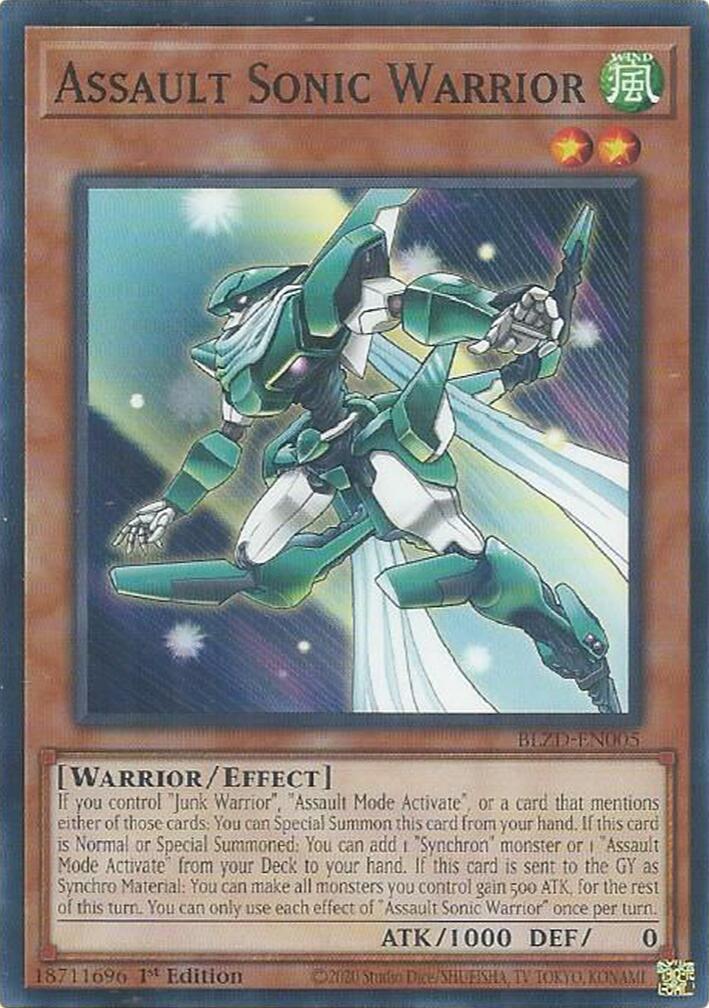 Assault Sonic Warrior [BLZD-EN005] Common | Exor Games Truro