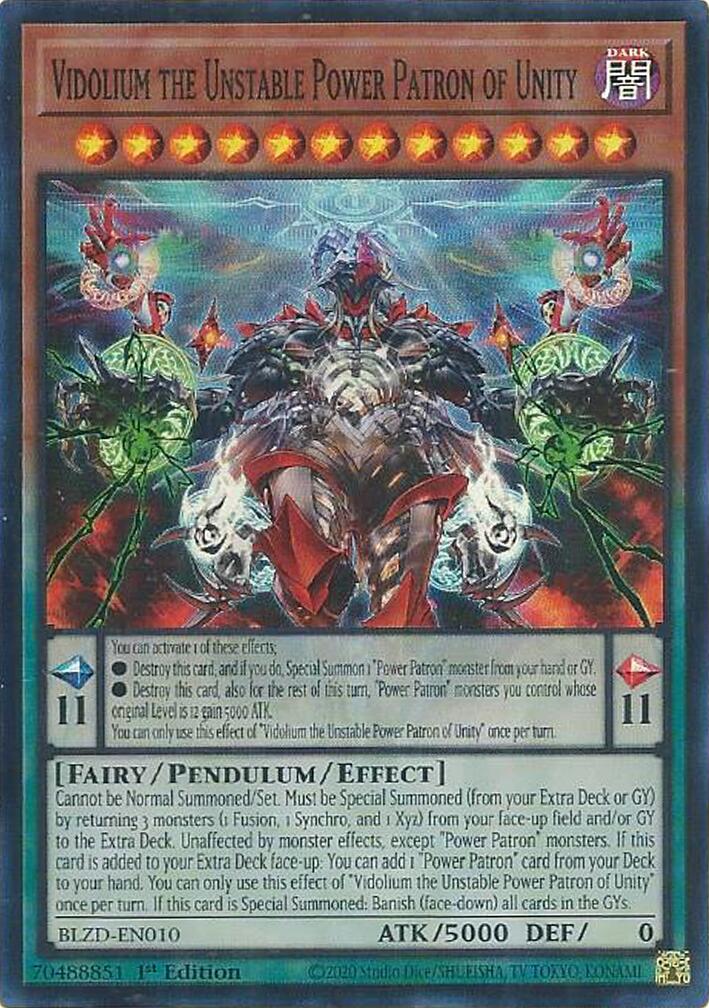 Vidolium the Unstable Power Patron of Unity [BLZD-EN010] Super Rare | Exor Games Truro
