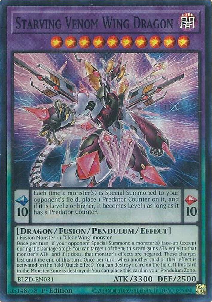 Starving Venom Wing Dragon [BLZD-EN031] Super Rare | Exor Games Truro