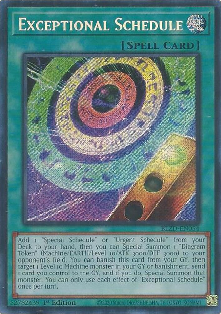 Exceptional Schedule [BLZD-EN054] Secret Rare | Exor Games Truro