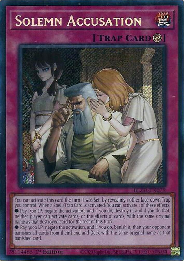 Solemn Accusation [BLZD-EN079] Secret Rare | Exor Games Truro