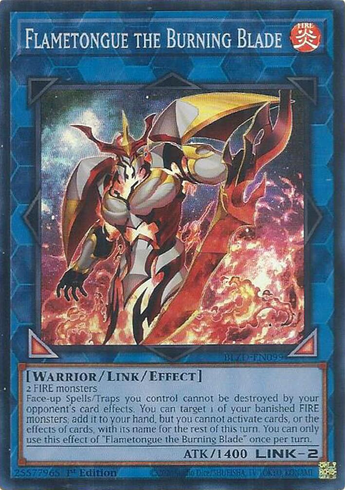 Flametongue the Burning Blade [BLZD-EN099] Super Rare | Exor Games Truro