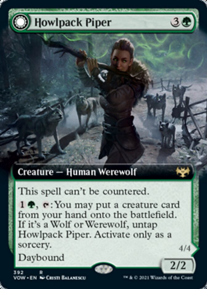 Howlpack Piper // Wildsong Howler (Extended Art) [Innistrad: Crimson Vow] | Exor Games Truro