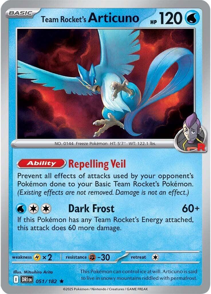 Team Rocket's Articuno (051/182) (Non-Holo) (Deck Exclusive) [Scarlet & Violet: Destined Rivals] | Exor Games Truro