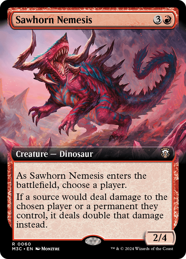 Sawhorn Nemesis (Extended Art) (Ripple Foil) [Modern Horizons 3 Commander] | Exor Games Truro