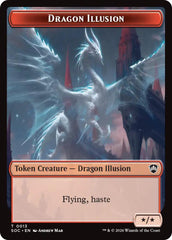 Dragon Illusion // Elemental (0019) Double-Sided Token [Secrets of Strixhaven Commander Tokens] | Exor Games Truro