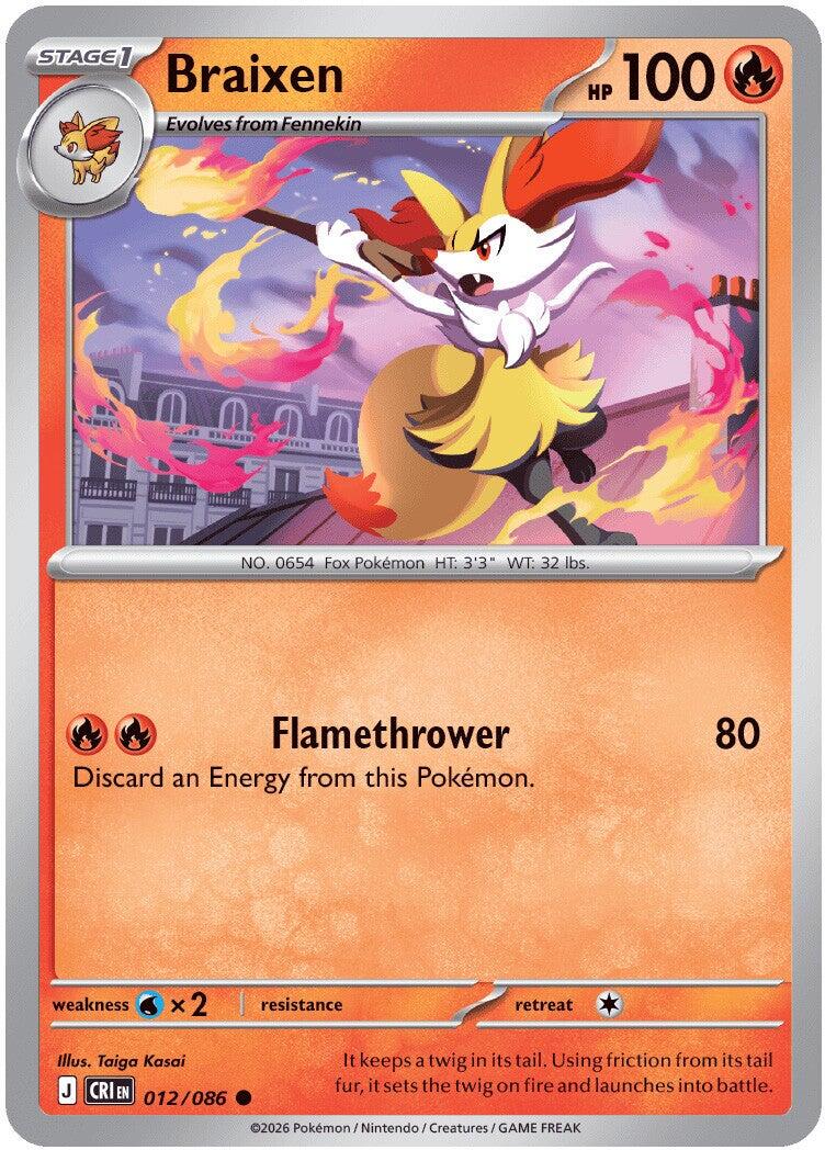 Braixen (012/086) [Mega Evolution: Chaos Rising] | Exor Games Truro